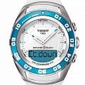 Tissot Tissot T-Tactile Sailing-Touch T056.420.17.016.00 T Touch T0564201701600 кварцевые мужские часы белый циферблат, браслет силикон — вид спереди