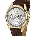 Jacques Lemans Jacques Lemans Liverpool 1-1830M  1-1830M кварцевые мужские часы серебристый циферблат, браслет кожаный — вид спереди