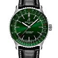 Breitling Breitling Navitimer Automatic 41 A17329371L1P1  A17329371L1P1 механические мужские часы зеленый циферблат, браслет кожаный — вид спереди