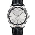 Hamilton Hamilton Jazzmaster Day Date Auto H42565751  H42565751 механические мужские часы серебристый циферблат, браслет кожаный — вид спереди