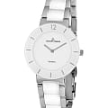 Jacques Lemans Jacques Lemans High Tech Ceramic 42-3B  42-3B кварцевые женские часы белый циферблат, браслет сталь + керамические вставки — вид спереди