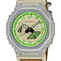 Casio Casio G-Shock GA-2100HUF-5A GA-2100 GA-2100HUF-5A электронные мужские часы зеленый циферблат, браслет тканевый — вид спереди