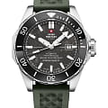 Swiss Military by Chrono Swiss Military by Chrono SMA34092.09  SMA34092.09 механические мужские часы серый циферблат, браслет каучук — вид спереди