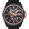Wainer Wainer WA.25677-E  WA.25677-E механические мужские часы  черный циферблат, браслет кожаный — вид спереди