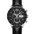 TAG Heuer TAG Heuer Carrera CV201AG.FC6266  CV201AG.FC6266 механические мужские часы черный циферблат, браслет кожаный — вид спереди