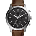 Fossil Fossil Townsman FS5967SET  FS5967SET кварцевые мужские часы черный циферблат, браслет кожаный — вид спереди