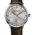 Aerowatch Aerowatch Heritage 67975 AA01  67975 AA01 механические мужские часы серебристый циферблат, браслет кожаный — вид спереди