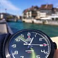 Swiss Military by Chrono Swiss Military by Chrono Automatic Collection SMA34077.06  швейцарские мужские часы на браслете кожаный боковой вид