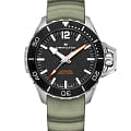 Hamilton Hamilton Khaki Navy Frogman Auto H77825331  H77825331 механические мужские часы черный циферблат, браслет каучук — вид спереди