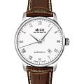 Mido Mido Baroncelli M8600.4.26.8  M86004268 механические мужские часы белый циферблат, браслет кожаный — вид спереди