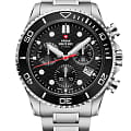 Swiss Military by Chrono Swiss Military by Chrono XL Chronograph SM34101.01  SM34101.01 кварцевые мужские часы черный циферблат, браслет нержавеющая сталь — вид спереди