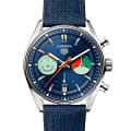 TAG Heuer TAG Heuer Carrera Skipper CBS2213.FN6002  CBS2213.FN6002 механические мужские часы синий циферблат, браслет тканевый — вид спереди