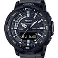 Casio Casio Pro Trek PRT-B70YT-1E PRT PRT-B70YT-1E кварцевые мужские часы черный циферблат, браслет титановый — вид спереди