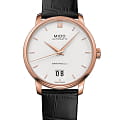 Mido Mido Baroncelli Big Date M027.426.36.018.00  M0274263601800 механические мужские часы белый циферблат, браслет кожаный — вид спереди