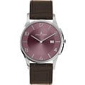 Jacques Lemans Jacques Lemans 1-1777T  1-1777T кварцевые мужские часы розовый циферблат, браслет кожа + текстиль — вид спереди