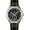 Jacques Lemans Jacques Lemans 1-1675E  1-1675E кварцевые мужские часы черный циферблат, браслет кожа + текстиль — вид спереди