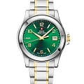 Swiss Military by Chrono Swiss Military by Chrono SM34002.28  SM34002.28 кварцевые мужские часы зеленый циферблат, браслет нержавеющая сталь с pvd-покрытием — вид спереди