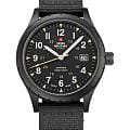 Swiss Military by Chrono Swiss Military by Chrono Classic Army SM34108.06  SM34108.06 кварцевые мужские часы черный циферблат, браслет тканевый — вид спереди