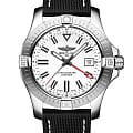 Breitling Breitling Avenger Automatic GMT 43 A32397101A1X2  A32397101A1X2 механические мужские часы белый циферблат, браслет кожа + текстиль — вид спереди