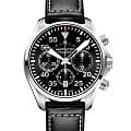 Hamilton Hamilton Khaki Aviation Pilot Pioneer Auto Chrono H64666735  H64666735 механические мужские часы черный циферблат, браслет кожаный — вид спереди
