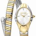 Just Cavalli Just Cavalli Serpente Prestigio JC1L182M0025  JC1L182M0025 кварцевые женские часы серебристый циферблат, браслет нержавеющая сталь с pvd-покрытием — вид спереди