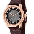 Earnshaw Earnshaw Longitude ES-8808-02  ES-8808-02 механические мужские часы черный циферблат, браслет кожаный — вид спереди