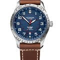 Victorinox Victorinox AirBoss 241887  241887 механические мужские часы  синий циферблат, браслет кожаный — вид спереди