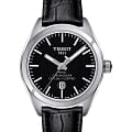 Tissot Tissot PR 100 Lady COSC T101.251.16.051.00 PR 100 T1012511605100 кварцевые женские часы черный циферблат, браслет кожаный — вид спереди