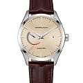 Hamilton Hamilton Jazzmaster Power Reserve Auto H32635521  H32635521 механические мужские часы шампань циферблат, браслет кожаный — вид спереди