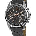 Jacques Lemans Jacques Lemans 1-1117WR  1-1117WR кварцевые мужские часы черный циферблат, браслет кожаный — вид спереди