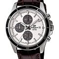 Casio Casio Edifice EFR-526L-7AVUDF (EFR-526L-7A) EFR EFR-526L-7A кварцевые мужские часы белый циферблат, браслет кожаный — вид спереди