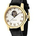 Earnshaw Earnshaw ES-0036-04  ES-0036-04 механические мужские часы  белый циферблат, браслет кожаный — вид спереди