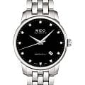 Mido Mido Baroncelli M8600.4.68.1  M86004681 механические мужские часы черный циферблат, браслет нержавеющая сталь — вид спереди