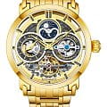 Stuhrling Stuhrling Luciano 371B.03  371B.03 механические мужские часы золотой циферблат, браслет нержавеющая сталь с pvd-покрытием — вид спереди