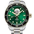 Swiss Military by Chrono Swiss Military Automatic Dive SMA34106.13  SMA34106.13 механические мужские часы  зеленый циферблат, браслет нержавеющая сталь с pvd-покрытием — вид спереди