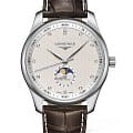 Longines Longines Master Collection L2.919.4.77.5  L29194775 механические мужские часы серебристый циферблат, браслет кожаный — вид спереди