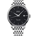 Mido Mido Baroncelli Heritage M027.407.11.051.00  M0274071105100 механические мужские часы черный циферблат, браслет нержавеющая сталь — вид спереди