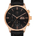 Slazenger Slazenger Multifunction SL.09.2124.2.04  SL.09.2124.2.04 кварцевые мужские часы черный циферблат, браслет кожаный — вид спереди