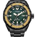 Citizen Citizen Promaster NB6008-82X  NB6008-82X механические мужские часы  зеленый циферблат, браслет титановый c dlc покрытием — вид спереди