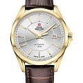 Swiss Military by Chrono Swiss Military by Chrono Automatic Collection SMA34085.18  SMA34085.18 механические мужские часы серебристый циферблат, браслет кожаный — вид спереди