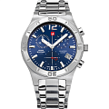 Swiss Military by Chrono Swiss Military by Chrono SM34015.03  SM34015.03 кварцевые мужские часы  синий циферблат, браслет нержавеющая сталь + золото 18к — вид спереди