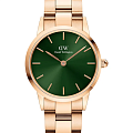 Daniel Wellington Daniel Wellington Iconic Link Emerald DW00100421  DW00100421 кварцевые женские часы зеленый циферблат, браслет сталь c pvd покрытием — вид спереди