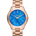 Michael Kors Michael Kors Runway MK3494  MK3494 кварцевые женские часы синий циферблат, браслет сталь c pvd покрытием — вид спереди