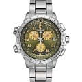 Hamilton Hamilton Khaki X-Wind GMT Chrono Quartz H77932160  H77932160 кварцевые мужские часы зеленый циферблат, браслет нержавеющая сталь — вид спереди