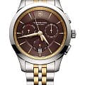 Victorinox Victorinox 249116  249116 кварцевые мужские часы коричневый циферблат, браслет сталь c pvd покрытием — вид спереди