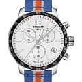 Tissot Tissot Quickster NBA New York Knicks T095.417.17.037.06 Quickster T0954171703706 кварцевые мужские часы белый циферблат, браслет тканевый — вид спереди