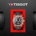 Tissot Tissot PRS 516 Chronograph T131.617.36.082.00 кварцевые мужские часы часы, крупный план коричневый циферблат