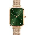 Daniel Wellington Daniel Wellington Quadro Pressed Melrose Emerald DW00100445  DW00100445 кварцевые женские часы зеленый циферблат, браслет сталь c pvd покрытием — вид спереди