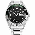 Citizen Citizen Automatic NH7531-50E  NH7531-50E механические мужские часы  черный циферблат, браслет нержавеющая сталь — вид спереди