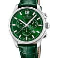 Candino Candino Chronograph C4745/3  C4745/3 кварцевые мужские часы зеленый циферблат, браслет кожаный — вид спереди